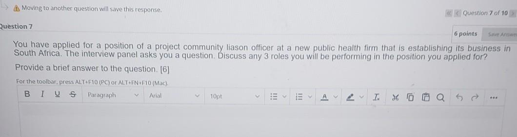 > Moving to another question will save this