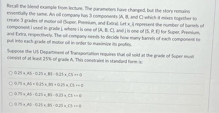 Recall the blend example from lecture. The