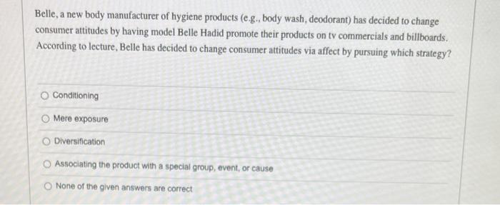 Belle, a new body manufacturer of hygiene