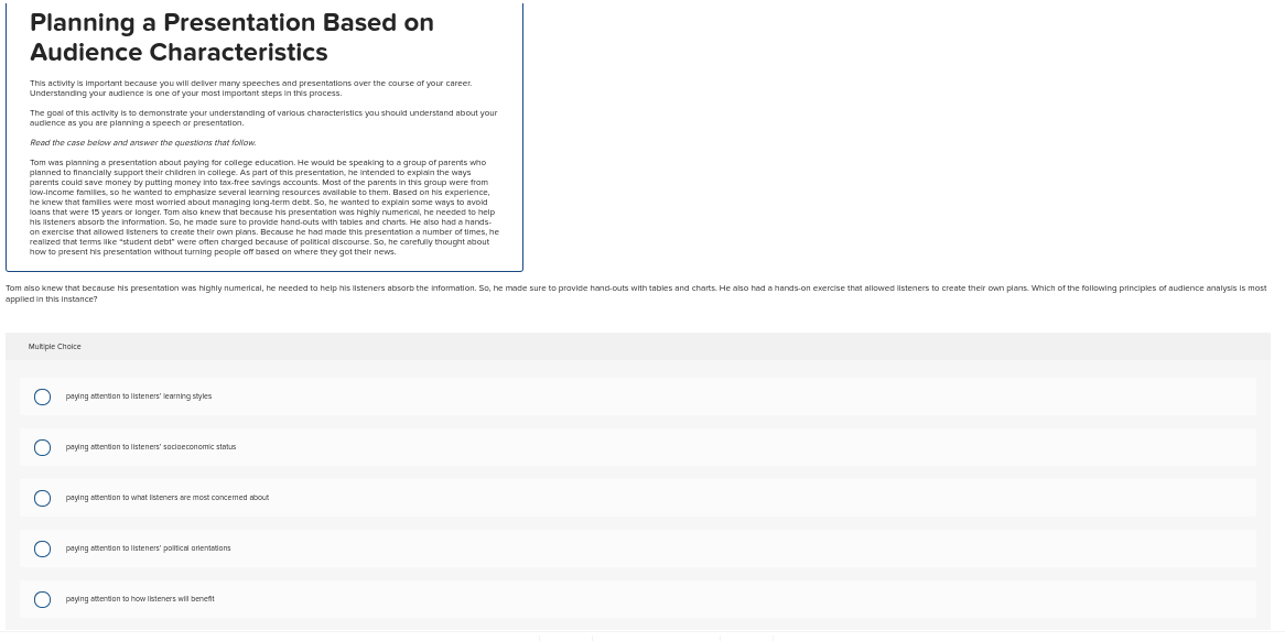 Planning a Presentation Based on Audience