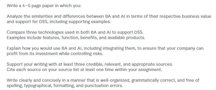 Write a 4-5 page paper in which you: Analyze the