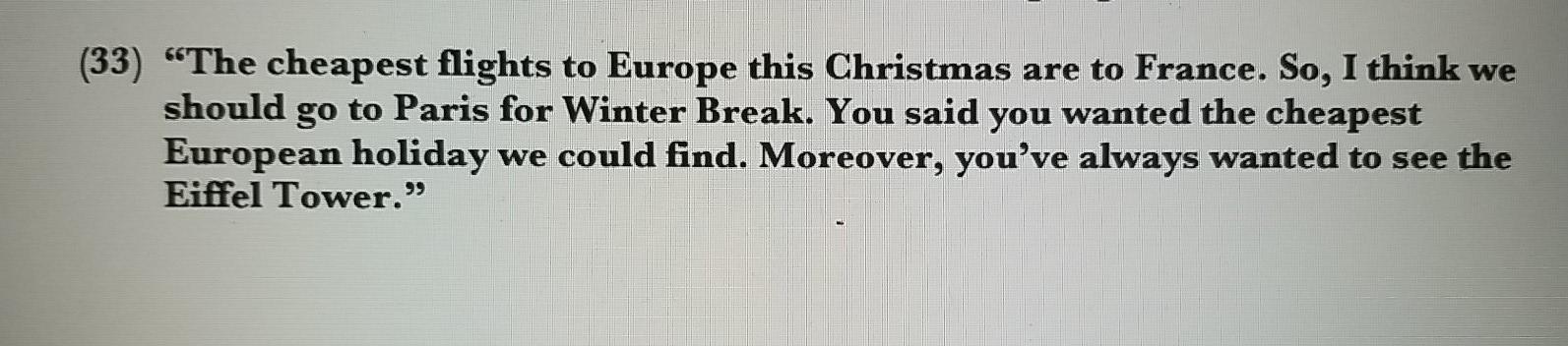 GIVE STANDARD PRESENTATION FOR THE FOLLOWING