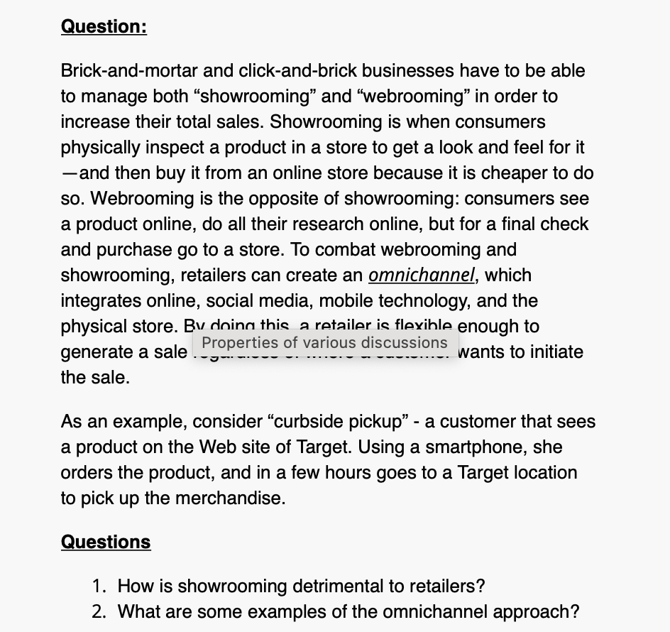Question: Brick-and-mortar and click-and-brick
