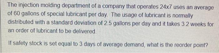 The injection molding department of a company