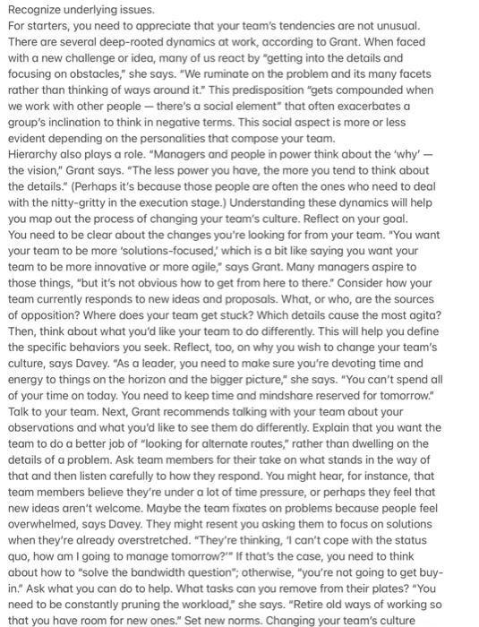 Read the attached article titled as Is Your Team