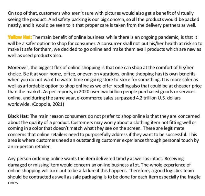 Create swot analysis for each each two business
