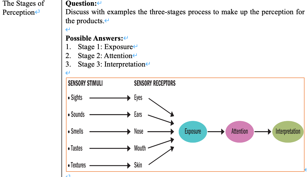 The Stages of Perception Question: Discuss with