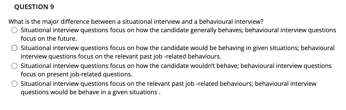 QUESTION 9 What is the major difference between a