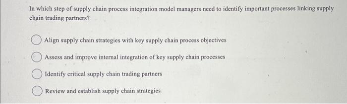 In which step of supply chain process integration