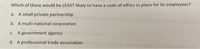 1. You are starting a new business that will sell
