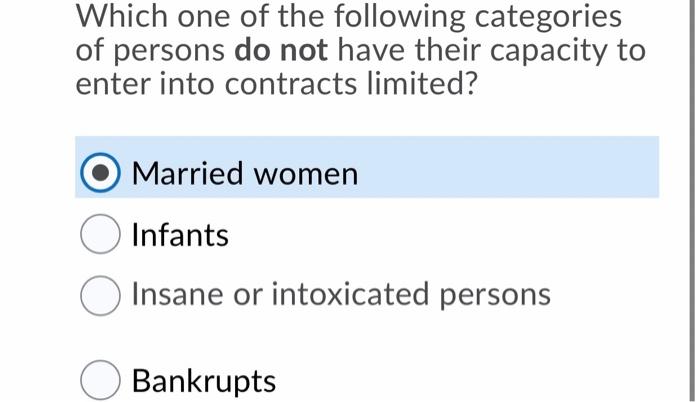 A contract with an individual who lacks mental