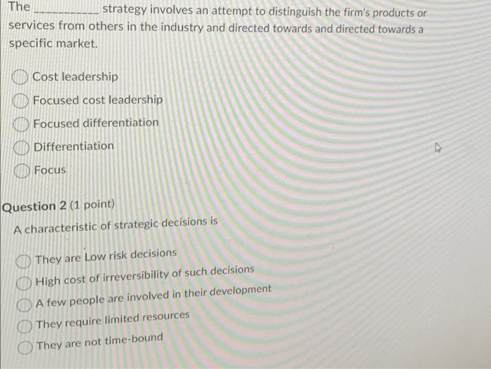 The strategy involves an attempt to distinguish