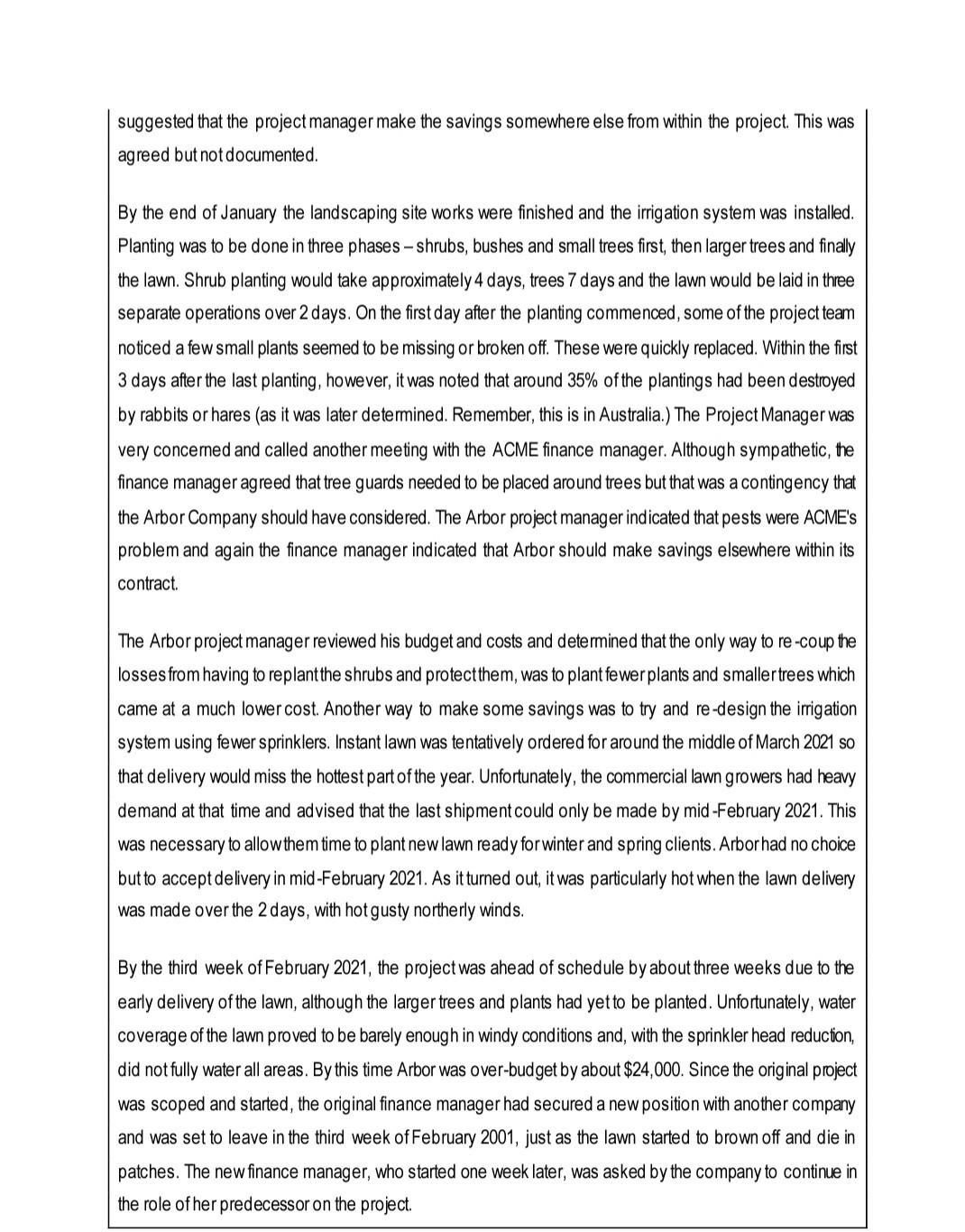 Project management please add indpeth, correct