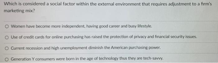 Please help; TIA! Which is considered a social