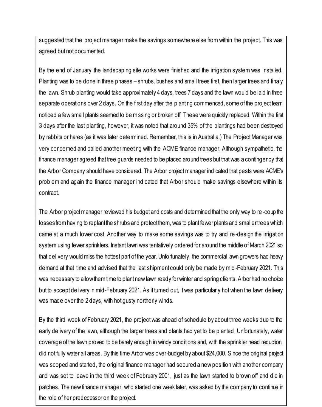 Project management please add indpeth, correct