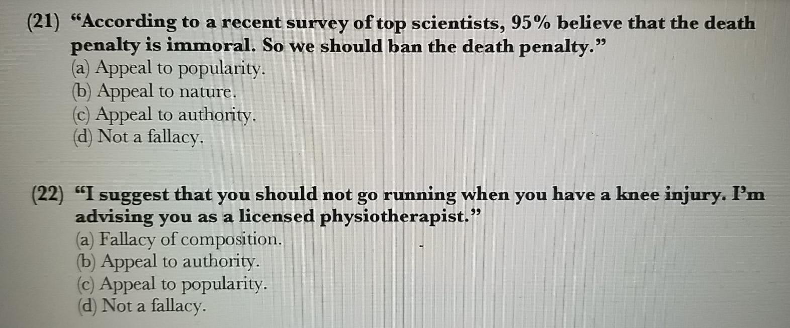 IDENTIFY THE FALLACY IN EACH CASE 21&22 (21)
