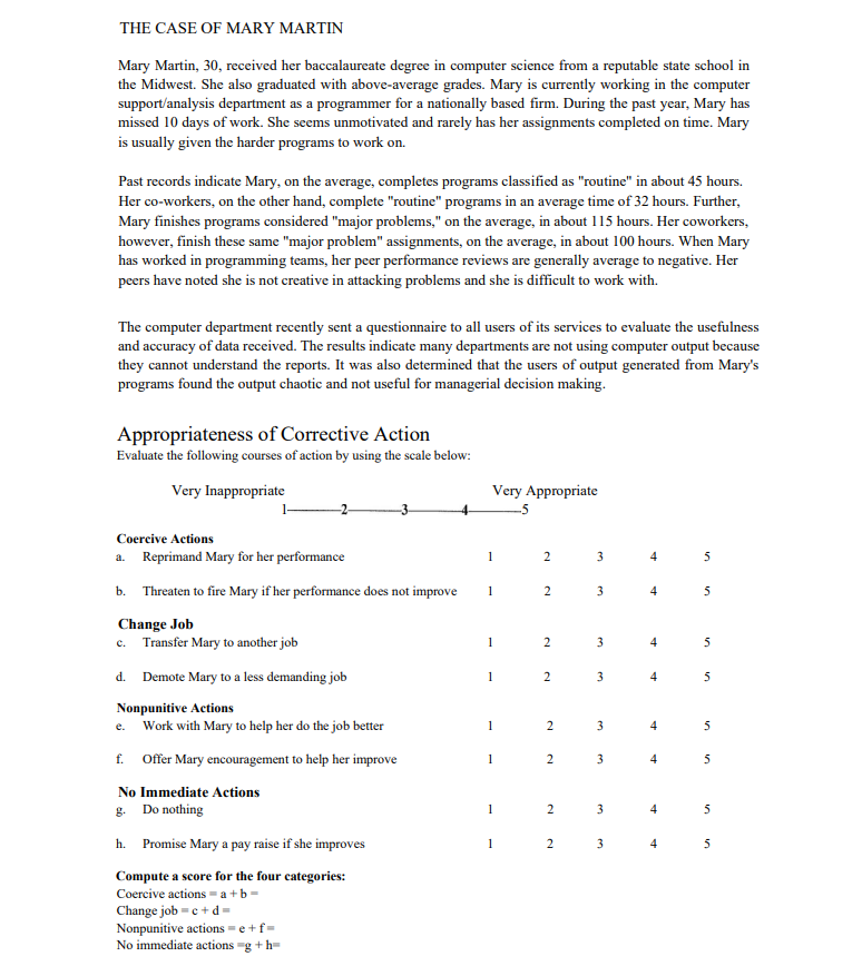 Is Marys performance due to internal or external