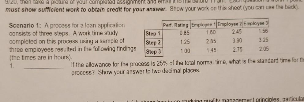 work study problem show me how to solve this