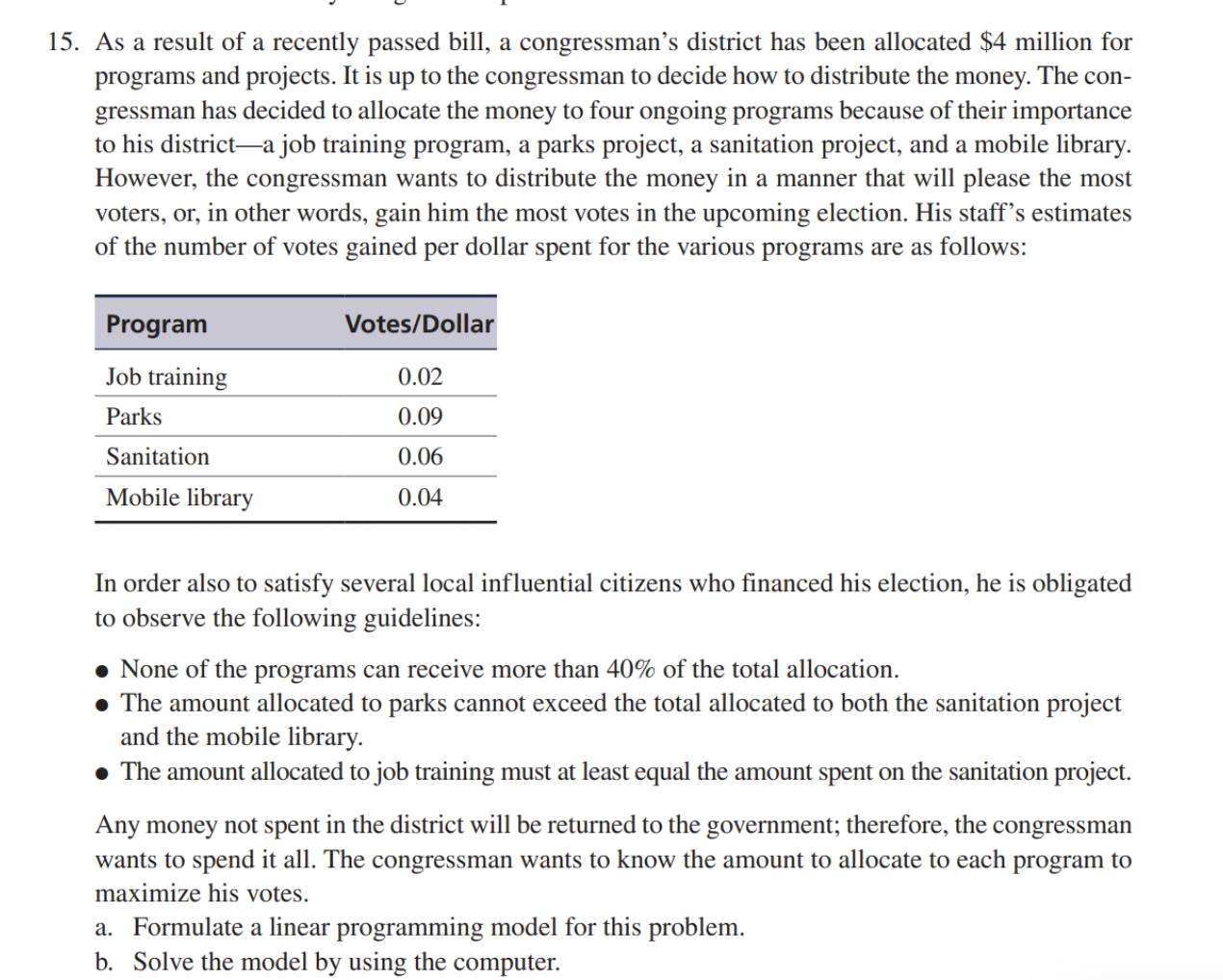15. As a result of a recently passed bill, a
