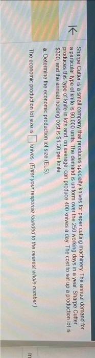 B.determine total annual setup and inventory