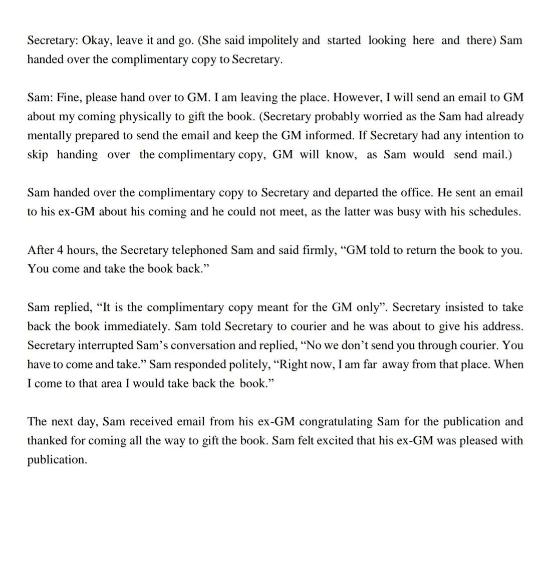 BUSA 232, 1st semester 2021-2022 Case Study Sam