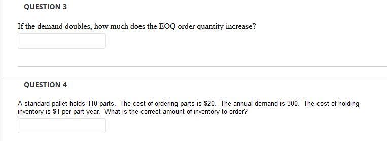 plz help QUESTION 3 If the demand doubles, how