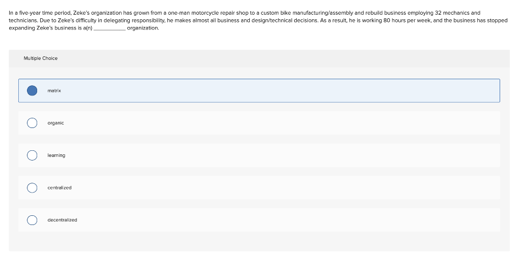 In a five-year time perlod, Zeke's organization