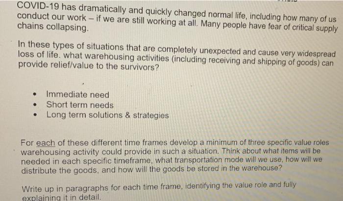 COVID-19 has dramatically and quickly changed