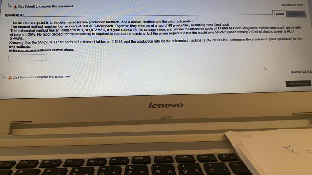 > A Click Submit to complete this assessment.