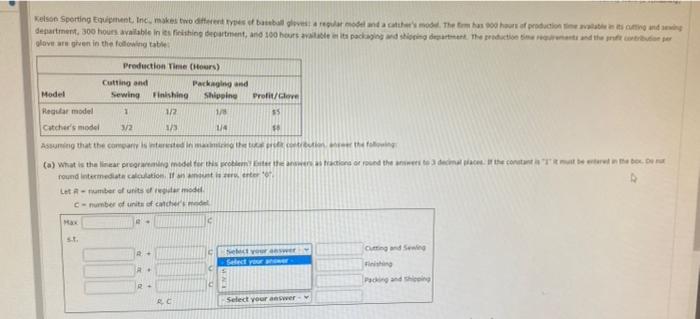 Kelson Sporting Equipment Inc makes two different