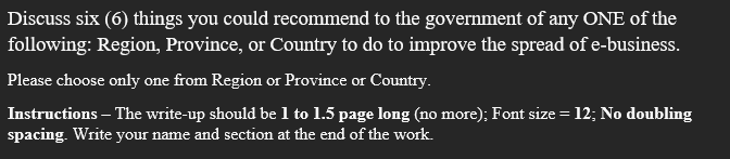 The course is Information Technology Information