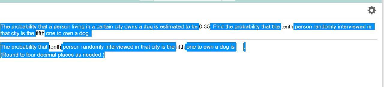 The probability that a person living in a certain
