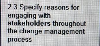 2.3 Specify reasons for engaging with