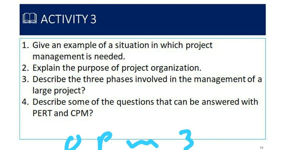 short answers ACTIVITY 3 1. Give an example of a