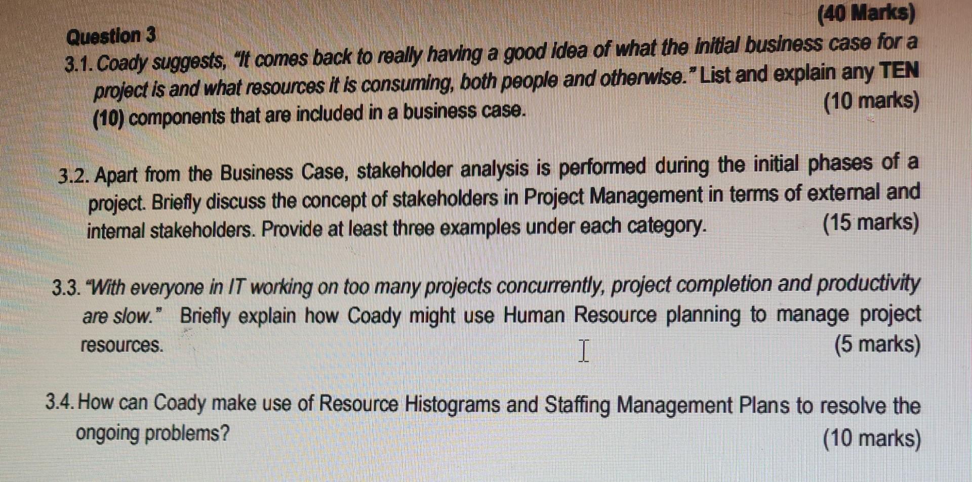 Read the case study below and answer ALL the