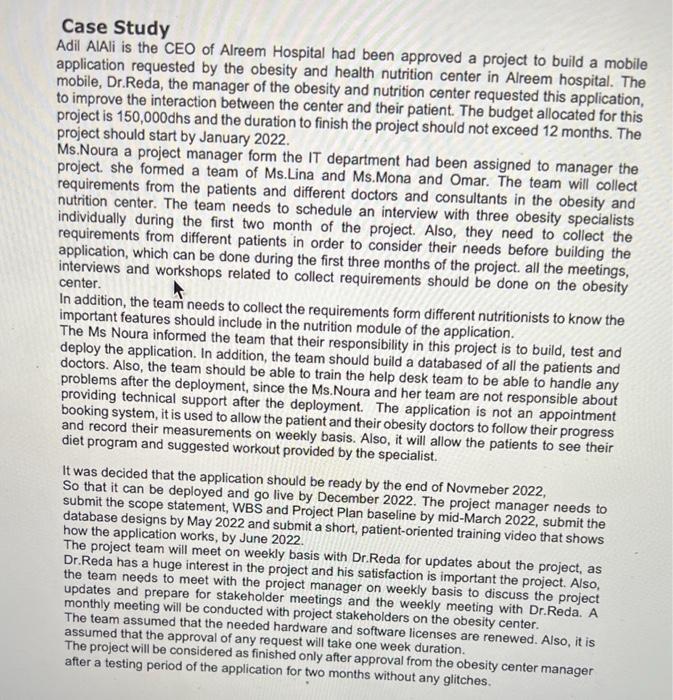 Case Study Adil AlAli is the CEO of Alreem