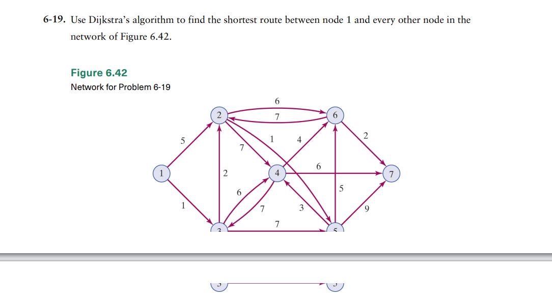-19. Use Dijkstra's algorithm to find the