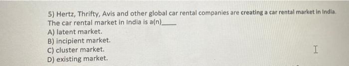5) Hertz, Thrifty, Avis and other global car