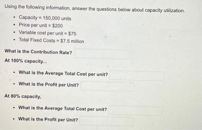 Using the following information, answer the