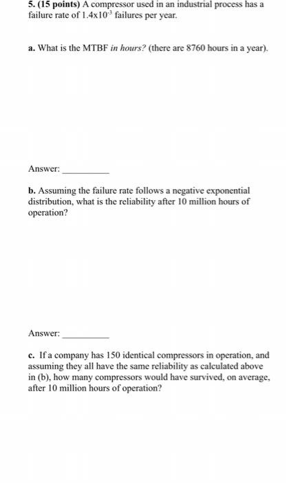 A compressor used in an industrial process has a