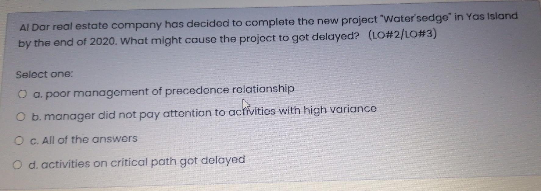 Al Dar real estate company has decided to