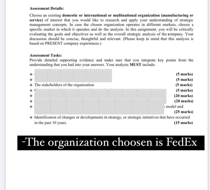 Assessment Details: Choose an existing domestic