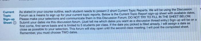 current topic report. please INCLUDE article.