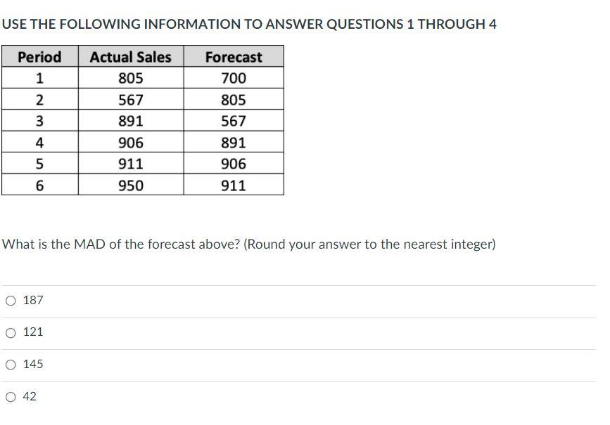 USE THE FOLLOWING INFORMATION TO ANSWER QUESTIONS