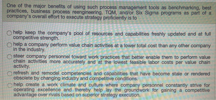 One of the major benefits of using such process