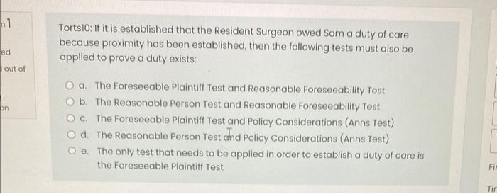Tort Law Hypothetical Sam went to his doctor