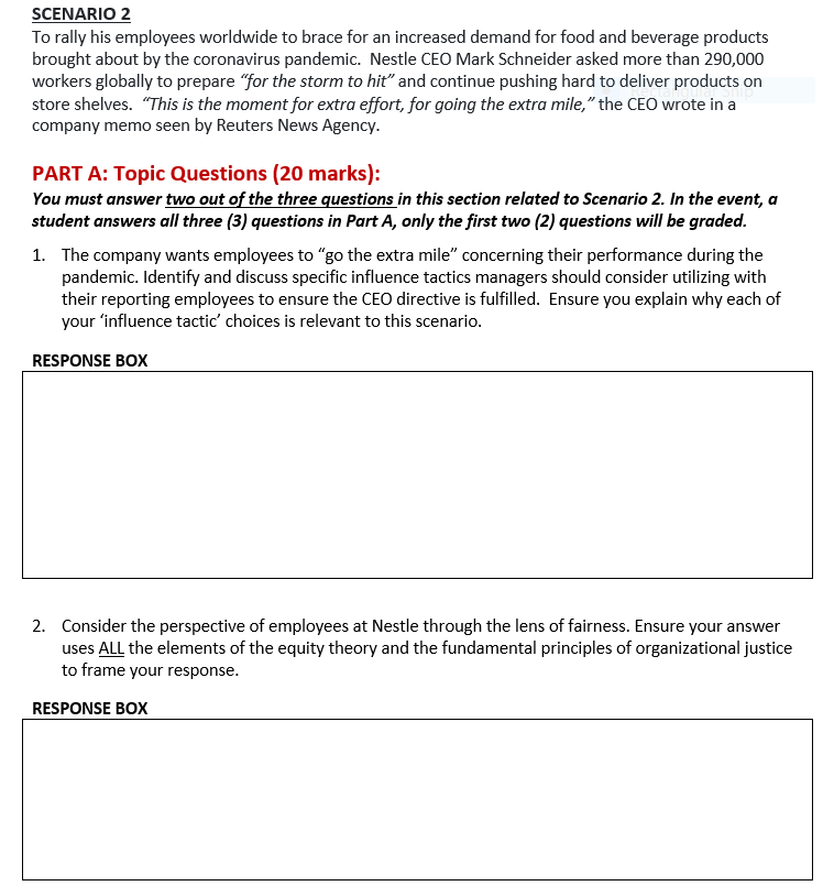 ALL I NEED IS PART B TO BE DONE ONLY SCENARIO 2