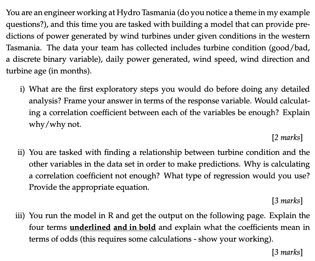 You are an engineer working at Hydro Tasmania (do