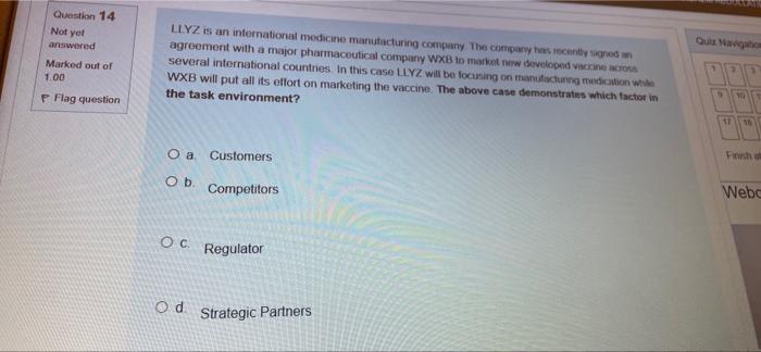Question 14 Not yet Quae answered Marked out of