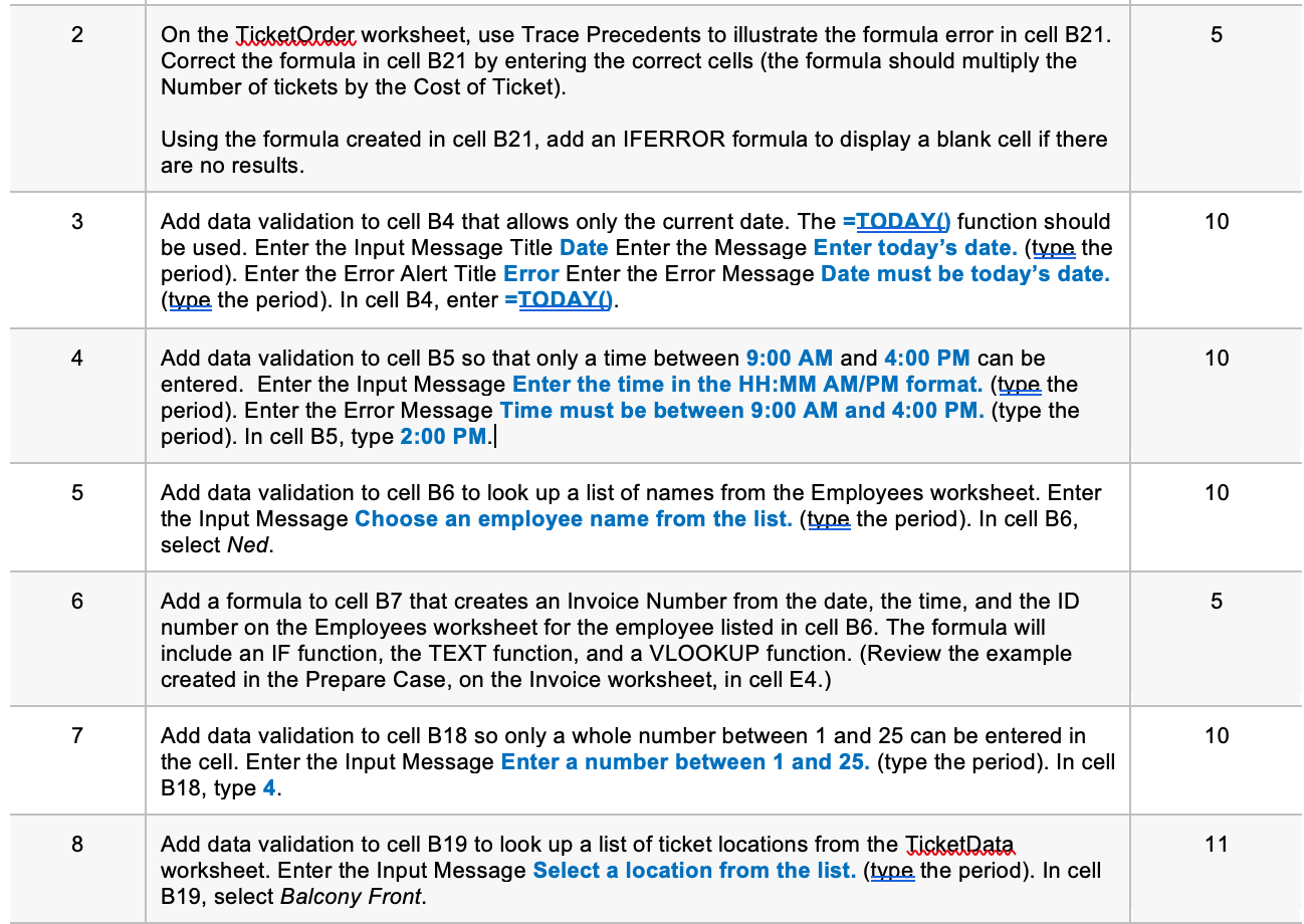 IMPORTANT NOTE: Please show work for all the